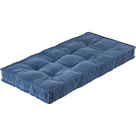Matelas coussin Sweet Drop en velours - Bleu Marine (1/2)