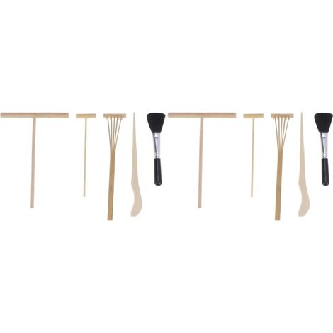 10pièces Outils De Jardin Zen Ensemble De Râteaux Miniatures pour Sable Outils De Et Décoration Microlandschaft (1/5)