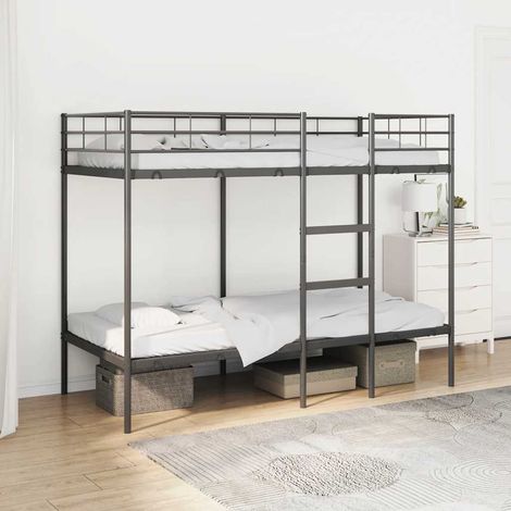 Etagenbett ohne Matratze Schwarz 90x190 cm Stahl vidaXL