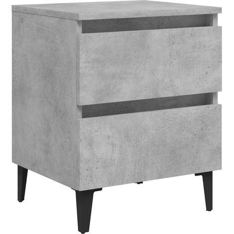Nachttisch grau Beton 40x35x50 cm aus Spanplatten
