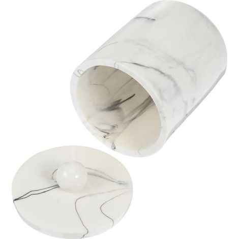 Scatola porta stuzzicadenti e cotton fioc in marmo venato (1 pezzo) con coperchio (1/5)