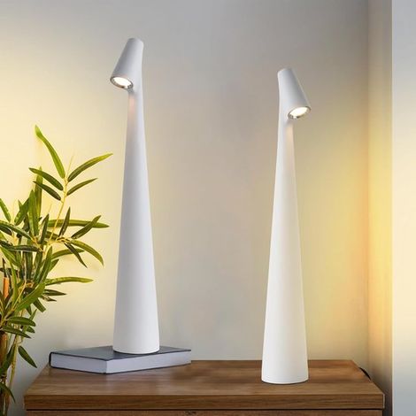 Set di 2 lampade da tavolo senza fili, ricaricabili, a LED con controllo touch e 3 livelli di luminosità, per uso interno ed esterno. (1/5)