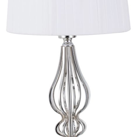 Sobremesa cebrano 1xe27 cromo c/pant blanca 30x30x55 cm (1/2)