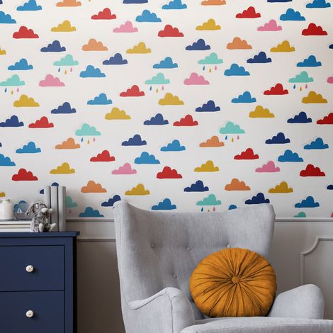 Papier peint intissé Joules Whatever the Weather Rainbow 1005 x 52cm Multicolore