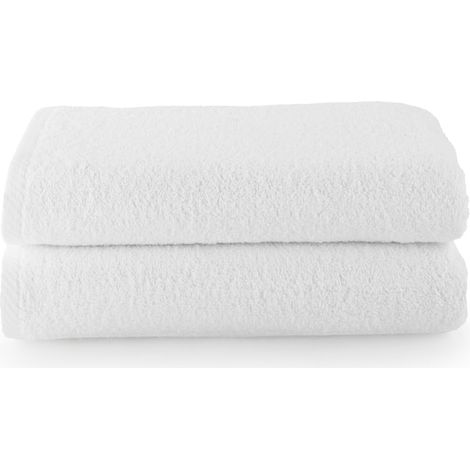 Lot de 2 Grandes Serviettes de Bain - Grandes Serviettes de Douche - Serviette de Bain de 100 x 150 cm - Blanc (1/5)