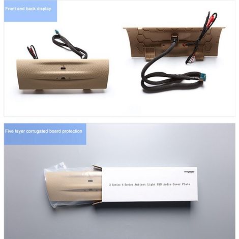 Suitable for BMW 3 Series, 3GT and 4 Series: ambient lighting, USB audio cover, center console ambient lighting, cigarette lighter ambient lighting panel (1/5)