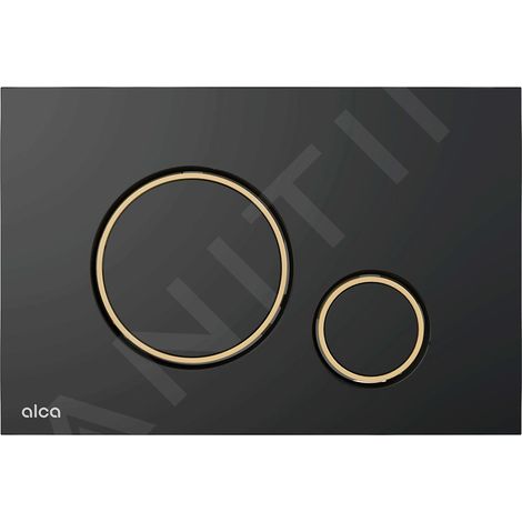 Alcadrain WC - Plaque de commande M778 -5 Noir Mat / Or Brillant (1/2)