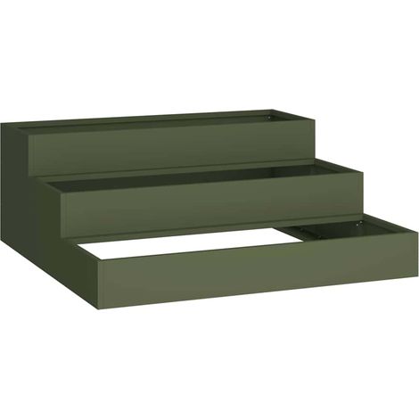 Maison Exclusive - Vaso da giardino Verde oliva 90 x 90 x 35 cm