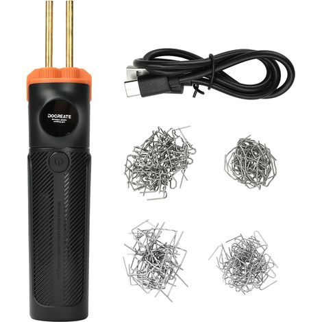 Pistolet de soudage plastique sans fil à batterie lithium orange et noire, machine de réparation de pare-chocs de voiture, pistolet de soudage plastique à chaud, clous de soudage