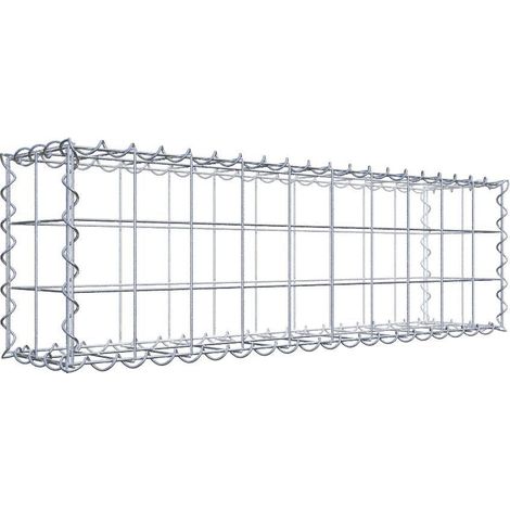 Gabion 100 cm x 30 cm x 20 cm – Mailles 10 x 10 cm – Construction en fil de fer galvanisé – Résistance à la corrosion – Montage rapide avec spirales – Gabiondeco