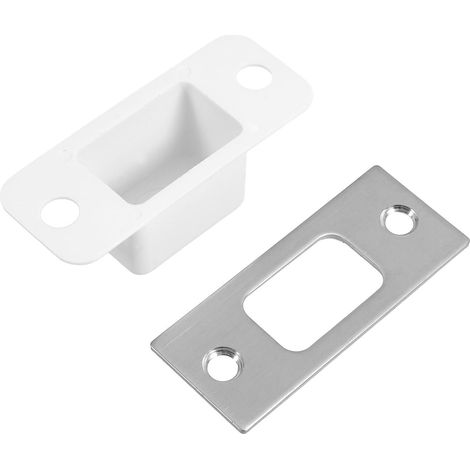 Plaque de Frappe en Acier Inoxydable Argenté pour Verrou de Porte en Bois, Facile à Utiliser et Solide Finition Antique, Protection Renforcée pour Porte Intérieure (1/5)