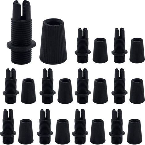 20 Stück M10-Zugsicherungen für Pendelleuchten, schwarze Kunststoff-Kabelklemmen, verstellbare Kabelclips, Kabeldurchführungen für die Verkabelung von Pendelleuchten (1/5)