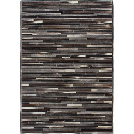 Tappeto in vera pelle Eclipse 100 patchwork grigio e marrone (1/4)
