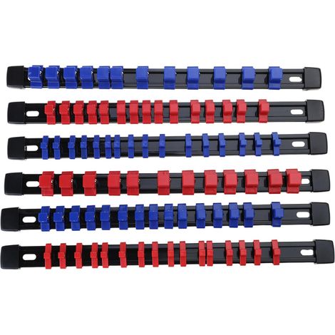 Lot de 6 supports rangement pour douilles en ABS à 360° (1/4", 3/8" (1/5)