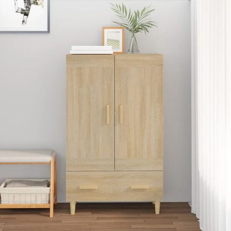 Buffet de Rangement haut Chêne sonoma 70x31x115 cm Bois d'Ingénierie, Design Moderne, pour salon et salle à manger (1/5)