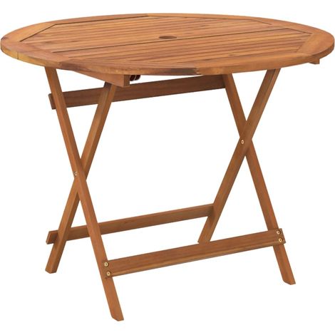 Maison Exclusive - Klappbarer Gartentisch Ø 90x75 cm Massivholz A (1/5)