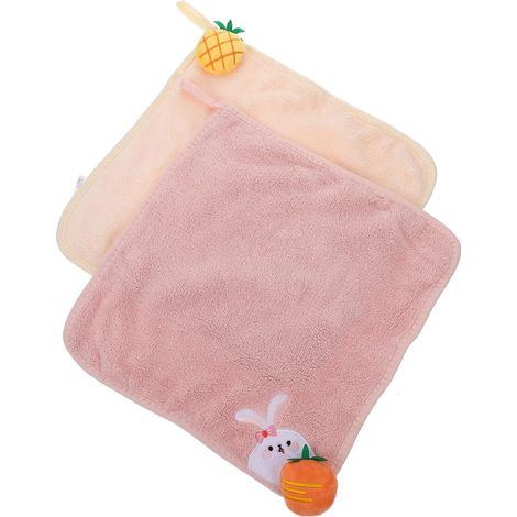 de 2 petites serviettes en polaire corail avec boucle de (1/5)