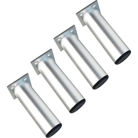 Quatre pieds réglables, 12 cm de haut, pieds de meuble épais, pieds de table, pieds de meubles, en alliage d'aluminium, plage de réglage en hauteur de 0 à 15 mm, équipés d'accessoires en acier inoxyda (1/5)