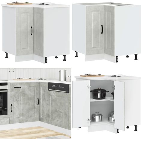 vidaXL Armoire d'angle de cuisine Kalmar gris béton bois d'ingénierie