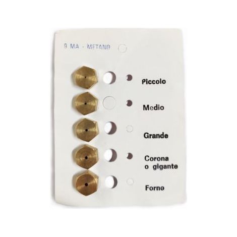 INIETTORI UGELLI KIT RICAMBIO CUCINA PIANO COTTURA METANO 9MA ADATTABILE (00812)