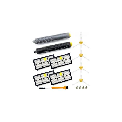Accessoires Aspirateur Robot 15 Pièces Compatible iRobot Roomba 800 900 Series, Rouleaux en Caoutchouc Brosse Latérale Filtres (1/5)