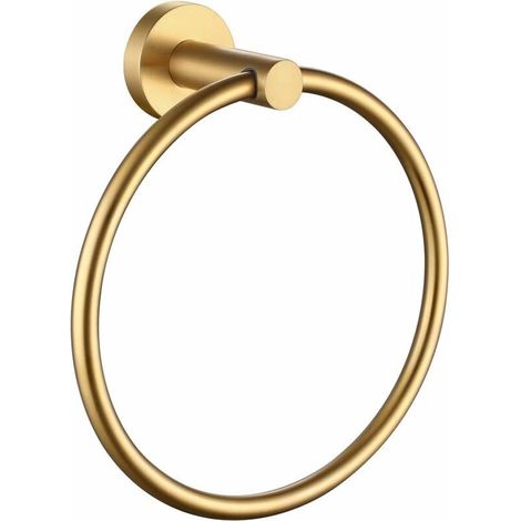 Green Mobility-Hand Towel Ring Brushed Gold, SUS 304 Stainless Steel Round Towel Holder for Contemporary Bathroom Toilet Kitchen Storage, Wall Mounted (1/5)