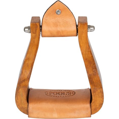 Staffe western antiscivolo in legno rivestite in cuoio (1/5)