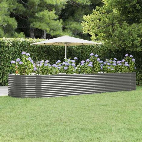 vidaXL Jardinera arriate acero galvanizado gris 447x140x68 cm (1/5)