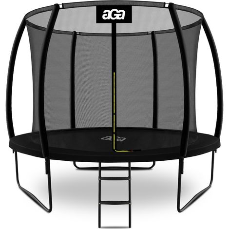 Aga SPORT EXCLUSIVE Trampolin, Kindertrampolin, Gartentrampolin mit Sicherheitsnetz 305 cm Schwarz + Schutznetz + Leiter (1/4)