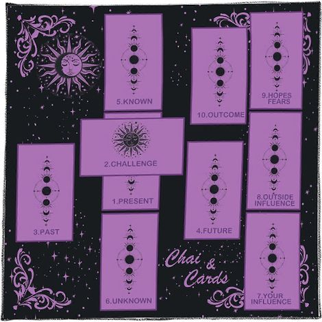 Nappe de tarot à motifs papillons et fleurs, idéale pour la lecture des cartes de tarot, les voyages et la décoration intérieure (50 x 50 cm). (1/5)