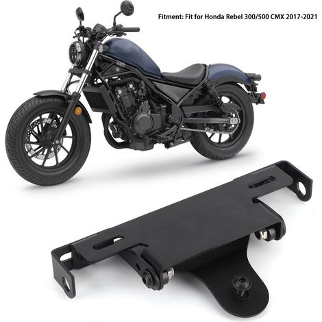 Suppression du garde-boue de moto avec éclairage de plaque d'immatriculation LED pour HONDA Rebel 300/500 CMX 2017-2021