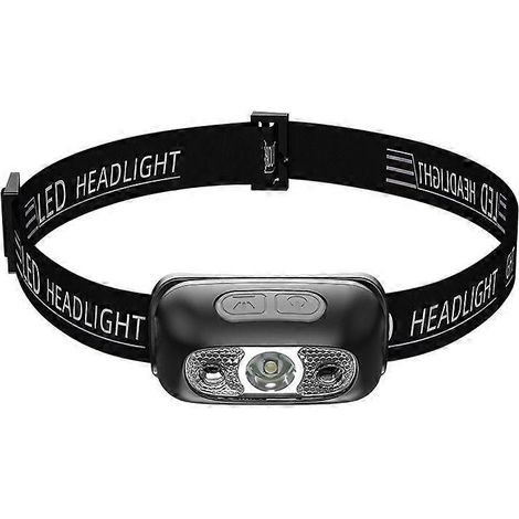 Lampe frontale LED ultra-puissante avec 4 modes d'éclairage, étanche IP44, lampe frontale rechargeable portable avec lumière rouge pour la pêche/le camping/le cyclotourisme (1/4)