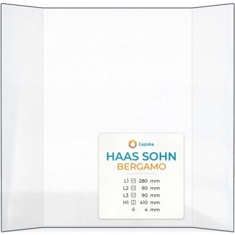 Vitre Haas Sohn BERGAMO - Verre Prismatique pour insert - (90 + 280 + 90) x 410 mm (L2+L1+L3 x H1) - 4 mm