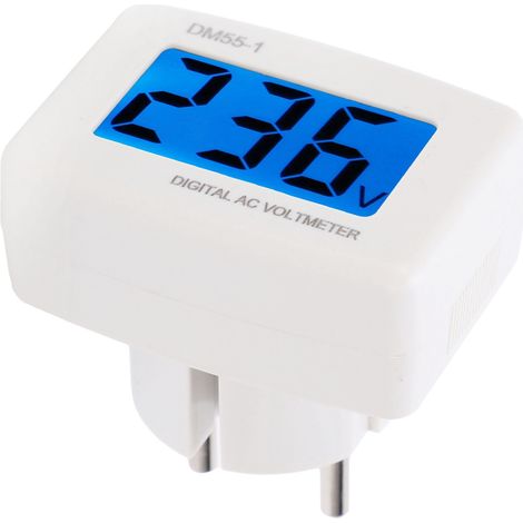 Voltmètre-ampèremètre numérique pour applications domestiques (DM55-1, prise UE, 80-300 V CA) (1/5)
