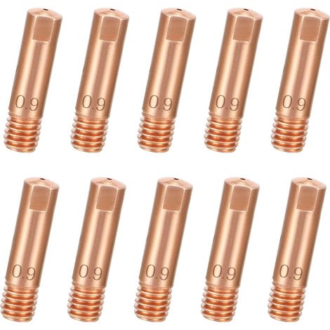 10pcs Mig Welding Nozzle, 0.9mm Contact Tip 0.9 Welding Nozzle for Mig MAG Welding Torch MB15 MIG MAG AK15 (0.9 x 25mm) (1/5)