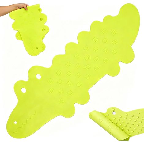 Tapis de Douche Antidérapant, Tapis Antidérapant Douche Motif Crocodile Tapis de Douche Antiderapant avec Ventouses Puissantes, Anti Dérapant Baignoire PVC Bath Mat Moisissure Lavable (1/5)