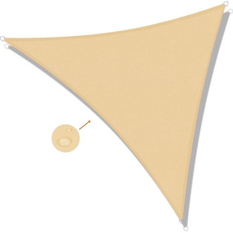 Voile d'ombrage Triangulaire 4x4x4m Imperméable Toile Ombrage UV Protection pour Patio Jardin (1/5)
