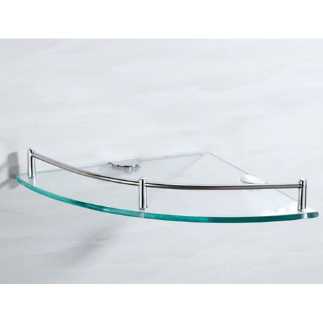 Estante triangular de vidrio transparente - Fácil instalación - Orificio de 19,5 cm (1/5)