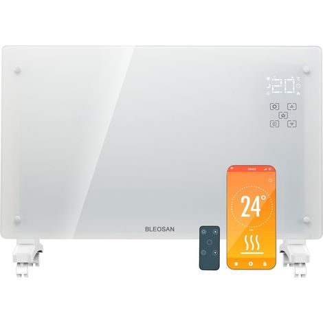 Bleosan – Radiateur électrique mobile 2000W – Convecteur à thermostat – Application smartphone – Protection surchauffe et gel – Dimensions 77x23x51cm
