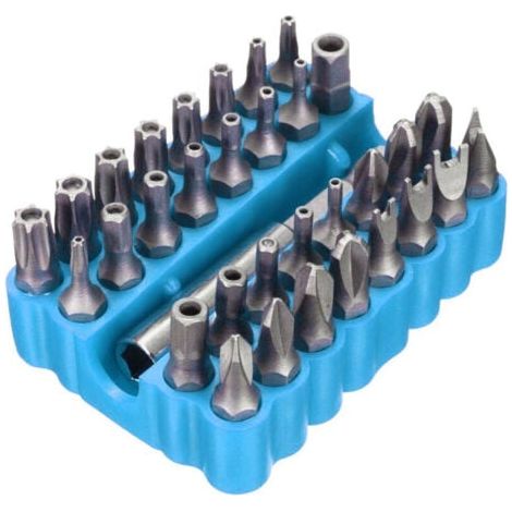 Embouts creux de 33 pièces Embouts de tournevis de forme spéciale Accessoires de perceuse électrique Ensemble de combinaison d'embouts électriques Bleu (1/5)