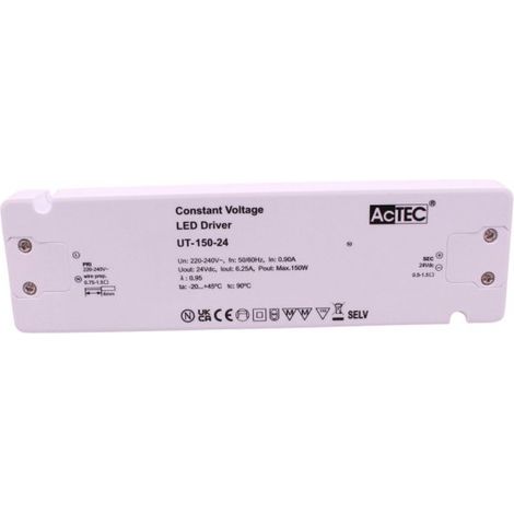 Alimentatore Trasformatore Ultra Slim 24V Tensione Costante CV (150W)