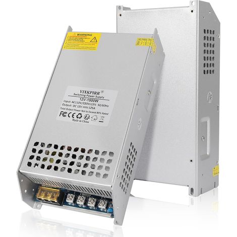 DC 12V 125A 1500W Alimentation Transformateur 220V CA à 12V CC Convertisseur 125A 1500W Alimentation pour 12V LED Moteur Pompe 3D Imprimeur CCTV Radio (1/5)