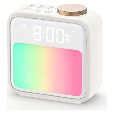 Sonnenaufgangswecker, Wecklicht für Tiefschläfer, 6 Naturgeräusche und 10-farbiges Nachtlicht, Doppel-Sonnenlichtalarm, Einschlafhilfe und Schlummerfunktion, Nachttischwecker für Tiefschläfer (1/5)