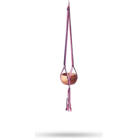 Macetero de MacramÃ© ClÃ¡sico - Tonos Pasteles SalÃ³n Med Pot