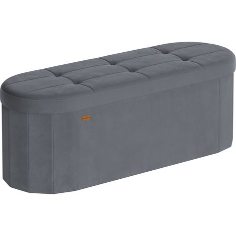 Banc de Rangement, Repose-Pieds Pliable, 110 L, 110 x 38 x 38 cm, Gris (1/5)