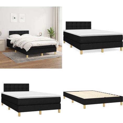 Boxspringbett mit Matratze Schwarz 120x200 cm Stoff - Boxspringbett - Doppelbett - Schlafraum - Bettenrahmen - Matratze - Home & Living (1/5)