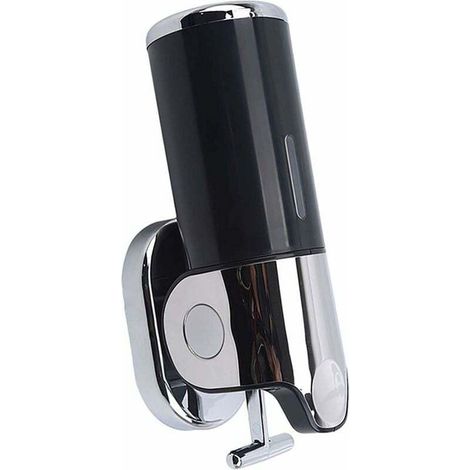 Distributeur savon mural avec support mural pour gel douche, shampoing, savon liquide, nettoyant pour les mains, distributeur lotion pour cuisine, toilettes, salle bain, noir 24x12x 8 cm-Fei Yu