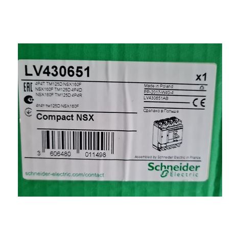 NSX160F 4P 125A - TM125D , 4P 4D DISJONCTEUR SCHNEIDER LV430651, NSX160