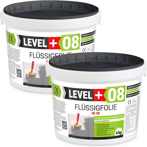 LEVEL+ Flüssigfolie Badabdichtung 1K Dichtfolie L+08 - 8KG
