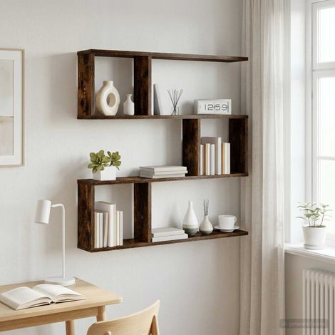 vidaXL Scaffale da parete Rovere Fumo 80 x 12 x 79,5 cm
